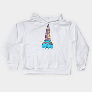 Wizard frog blue Kids Hoodie